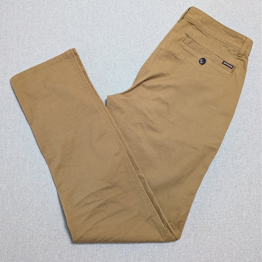 prAna Breathe Pants Men's Khaki 32x34 Straight Fit Chinos Stretch Casual Outdoor